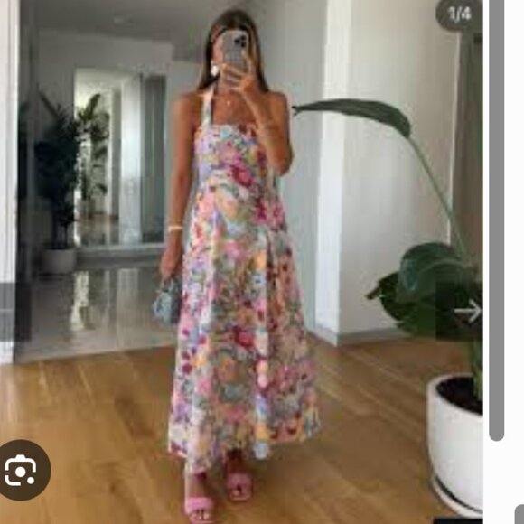 Zara Nwt Floral Halter Maxi Dress - Picture 5 of 15
